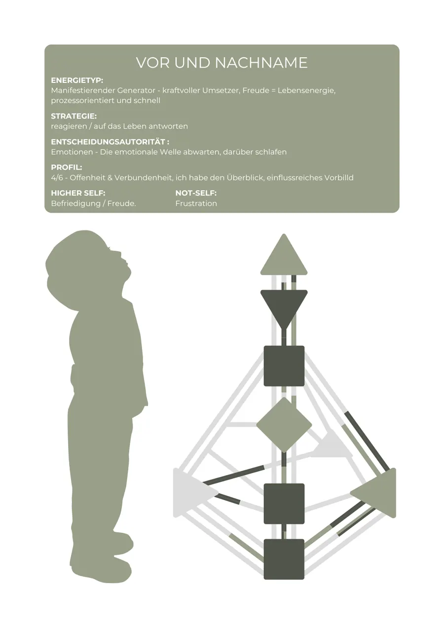 Chart-Übersicht aus einem Human Design Kids Reading